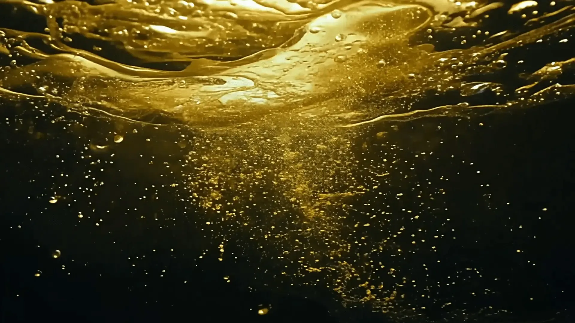 Luxury Gold Liquid Particle Overlay for Title Animation